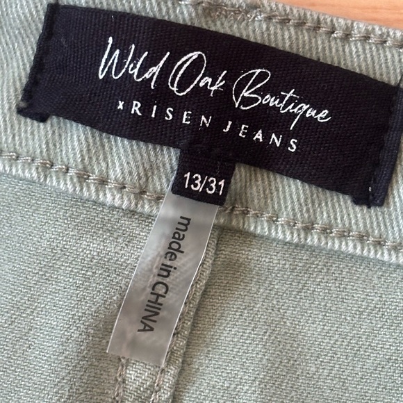 Risen Wide Leg Jeans Wild Oak Boutique Light Sage Green - Picture 6 of 11